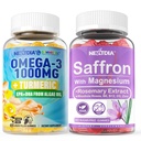 Vegan Omega-3 1000 mg + Turmeric, Saffron papildinājumi Gumijas