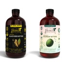 Black Seed & Soursop Bitters Bundle – 2 x 32 oz Pudeles - 64-Day Supply – Vegan Organic Herbal Tonic for Digestive Health & Overall Wellness – Nav cukura, ražots ASV.