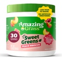 Apbrīnojami zāles saldie zaļie un Superfoods Pulveris gremošanas veselībai, Zaļš pulveris, Gremošanas enzīmi, Probiotikas, Spirulina, Hlorella, Persiku Hibiscus, 30 Kalpo