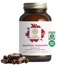 PURE SYNERGY SuperPure Astaksantīna ekstrakts -- Organiskais astaksantīns no aļģēm ar saulespuķu lecitīnu --- antioksidantu atbalsts ādas un acu veselībai (60 kapsulas)