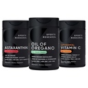 Sporta pētījumi® Antioksidantu atbalsta iepakojums - Oregano 9500mg eļļa + Triple Strength Astaksantīns 12mg + Liposomu C vitamīna papildinājums 1000 mg
