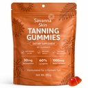 Savanna ādas miecēšanas gumijas, ar C un E vitamīnu, astaksantīnu, beta karotīnu, ādas radiāciju un hidratāciju dabiskā izskata glow, bronhu, ne-GMO, veganu un bez cukura - 60 grāvis (1)