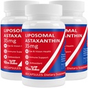 35mg Liposomālais astaksantīns Papildinājums - Spēcīgs antioksidants ādas, locītavu un acu veselībai - Dabiskā antiaging formula ar tīru astaksantīnu - Vegan, ne- GMO, 180 kapsulas