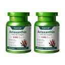 2 Pudeles Astaksantīns 6 mg, Astaksantīns Premium Papildinājums antioksidantam, uztur acu, ādas, locītavu un imūnās sistēmas veselību. Svaigs mikroaļģu avots, ne-ĢMO, bez lipekļa - 120 mīkstie geli