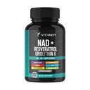NAD+ papildinājumu komplekss – NAD papildinājums+ 300 mg ar astaksantīnu, urolitīnu A, resveratrolu, CoQ10 un antioksidantu maisījums – šūnu enerģija, mitohondriju atbalsts – 120 grāds (1. iepakojums)