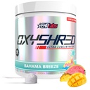 EHP Labs OxyShred Pre Workout Pulveris - Pirms treniņa Pulveris ar L Glutamine & Acetyl L Karnitīns, Enerģijas Boost Drink - Bahama Breeze/Beach, 60 Pasniedz