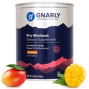 Gnarly Nutrition Natural Pre-Workout pulveris, Mango – NSF saturs Sertificēts, izturība un atgūšana – Vegan Pre-Workout, Sports Nutrition – Mango ar kofeīnu, 14.82oz