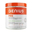 Genius Pre Workout pulveris, skābais ābols - bez kofeīna un bez kofeīna Slāpekļskābes oksīda pastiprinātāja papildinājums ar Beta alanīnu un alfa GPC - bez mākslīgiem uzlējumiem, saldinātājiem vai krāsvielām
