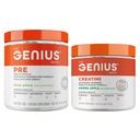 Genius Pre Workout pulveris, Skābs Apple + Genius Micronized Creatine Post Workout pulveris