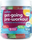 Wellah Get-Going Pirms-Workout Variety Pack (20 Stick Packs) - 200mg Dabiskais kofeīns, Stevia-Sweeted, ar Citrulline Malate un L-Teanīnu, & 1000mg Beta-Alanine