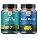 Aknu saišķis Attīra Detox & Remonts - Piena Šistils Papildinājums Gremošanas & Imūnās Veselības Ar Beetroot & Artichoke un Lung Detox Mullein Leaf Kapsulas ar NAC Quercetin & Cordyceps Izvilkumi
