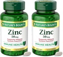 Dabas Bounty Cink 50mg,Immune Support & Antioxidant Papildinājums,Promotes ādas veselību,1 Caplet dienā,Gluten brīvs,250 Veģetārs Caplets,(Iepakojums no 2)