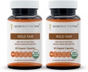 Tribe Wild Yam Capsules 1000 mg Secrets Atbildīgi audzētas USDA Organic Wild Yam (Dioscorea Villosa) Kaltēts Saknes, Hormonu Atbalsta Papildinājums (2x60 Kapsulas)