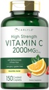 Carlyle vitamīns C 2000mg - ar rožu gurniem - 150 Caplets - Vegetarian, Non-GMO, bez lipekļa Papildinājums