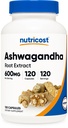 Nutricost Ashwagandha augu papildinājums 600mg, 120 Kapsulas - Veģetārietis, ne-GMO, bez lipekļa, ashwagandha Saknes
