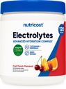 Nutricost Elektrolītu komplekss Pulveris (120 Kalpojumi, augļu pūderis) - Hidratācijas papildinājums Dzēriens Mix ar vitamīniem un minerālvielām