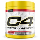 C4 Enerģija + aminos pulveris, 5g BCAAs & EAA muskuļu reģenerācijai, 3 Elektrolīti hidratācijai, 100mg Dabas kofeīns, Pirms treniņa, Nulle Cukurs, 30 Kalpo, Augļu Punch