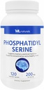 ML Naturals Fosfatidilserīns 200 mg (standarts) 120 augu kapsulas. Atbalsta atmiņas un smadzeņu funkcijas, ne- GMO, NSF- Sertificēts & cGMP- Compliant