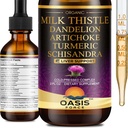 2 Iepakojums Piena Thistle Pilieni Aknas Attīrīt Detox & Remonts, Piena Thistle Extract Šķidruma Papildinājums ar Dandelion & Artichoke Aknu Support, Vegan, Organic, bez alkohola, 4 FL OZ