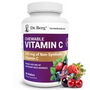 Dr. Berg Chewable C vitamīna komplekss - izgatavots no organiskām, ne-GMO ogām - 60 Delicious Wafers