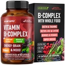 B vitamīna komplekss - B1 - B2 B3 B5 B6 B6 Biotīns - B12 - 5-MTHF - Astragalus un visa pārtika Blend - Enerģija, Metabolisms un smadzenes - B vitamīns sievietēm un vīriešiem - Ražots ASV - 60 kapsulas, 60 dienas Piedāvājums