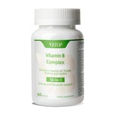 B vitamīna komplekss, ar B1, B2, B3, B5, B6, B12 vitamīniem, folijskābe, holīns, cinks, kalcijs, inozitols, smadzeņu un sirds veselībai, imūnā veselība un šūnu enerģijas atbalsts, 60 tabletes