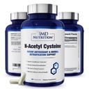 1MD Nutrition NAC papildinājums N- Acetyl Cysteine - NAC 600 mg - Antioksidants uztur detoksu un glutationa ražošanu - N Acetilcisteīna elpošanas papildinājums plaušu veselībai - 60 kapsulas
