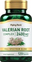 Piping rock Valerian Root Kapsulas 2400 mg - 120 Skaits - Extract Papildinājums -- Herbal Blend -- Non-GMO, bez lipekļa
