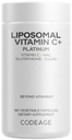 Kode Liposomālais vitamīns C+ Platīns - 1000 Mg C vitamīns Vitamīni, glutations, NAC (N acetilcisteins), Resveratrols, CoQ10, Rutins, Plūškoka ogas, kvercetīns, Rozehips, Citrus Bioflavonoids - 180 kapsulas