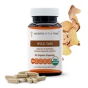 Tribe Wild Yam USDA Organic 60 kapsulas ; Izgatavots no organiskām veģetārajām kapsulām un Atslābstoši audzēta Wild Yam (Dioscorea Villosa) Žāvēta sakne (60 kapsulas)