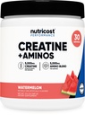 Nutricost Creatine + Aminos 30 Kalpo (Ūdensmēles aromatizēts) - 5,000mg Kreatīna monohidrāts + 5000mg Amino BCAA Blend Per Kalpot