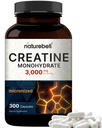 NatureBell Creatine Monohidrāts Kapsulas 3000mg Per Servē, 300 Grāfs 