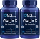 Dzīves paildzinājums C vitamīns un Bio-Quercetin®, Kardiovaskulārās veselības papildinājums,Immune Support,Highly absortable,quercetin,Vitamin C,Gluten Free,Non-GMO,Vegetarian,250 tabletes,(Iepakojums no 2)