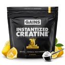 Gains in Bulk Instantized Creatine Monohydrate for Men & Women, Soluble Pre Workout Powder, Supports Muscle Building, Strength and Performance, Bodybuilding Supplements, Sweet Lemonade, 30 Servings