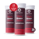Apbrīnojami zāles putojošās zaļās tabletes Superfood: zaļās Superfood Ūdens uzliesmojošas tabletes ar antioksidantiem un alkalizing Greens, Berry, 10 Count (iepakojums no 3)