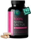Nopal Cactus Capsules 1500mg- Organic Sun-Dried Prickly Pear Cactus Fruit Powder & Black Pepper ekstrakts absorbcijai- Dabīgi dzeloņains bumbieru Super Papildinājums- Fiber, Vitamīni un minerālvielas 240 Kapsulas