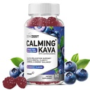 Kava Kava Ashwagandha Gummies - Calming Adaptogen Supplement with Lemon Balm Passionflower for Sleep Calm Relaxation & Stress Support - Vegan Sugar-Free Gluten-Free Non-GMO Blueberry Flavor