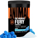 Dzīvnieku Fury - Pre Workout pulvera papildinājums enerģijai un Focus - 5g BCAA, 350mg kofeīns Slāpekļskābes oksiduls bez kreatīnu - Jaudīgs stimulants kultūristiem - Blue Avenes