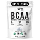 BCAA pulveris 2:1:1, neuzliesmojoši sazarotas ķēdes aminoskābes vīriešiem un sievietēm Pure BCAA enerģijas pulveris sajaukšanai ar dzērieniem un krata nav GMO piedevas, 105 Servē, 1.4 lb (630g)
