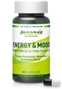 Enerģijas un garastāvokļa papildinājums – Energy & Reduce Nogurums, Atbalsts Relaxation – 60 Kapsulas – Ne-GMO, 3 Party Tested – Innervis Nutrition