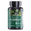 B vitamīna komplekss, Vegan Viss uztura bagātinātājs enerģijai un metabolismam, metilēta B12, Guava, citrons un Baziliks, ne-GMO, bez lipekļa - 30 kapsulas