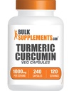 BulkSupplements.com Turmeric Extract Kapsulas - Turmeric Papildinājums, Turmeric Curcumin Papildinājums 1000mg - Bez lipekļa, 240 Veg Kapsulas (1. iepakojums)