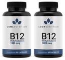 Luma Nutrition Vitamin B12 Methylcobalamin 1000 mcg - High Potency Vegan Supplements for Men & Women - Energy & Metabolism - Pure B12 Vitamins - 60 Capsules - Made in USA (Pack of 2)