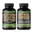 Gade Nutrition Ashwagandha ar Maca Root, Horny Kaze Weed, Turkesterone, Tribulus Terrestris, Panax Ginseng + Slāpekļa oksīda Booster - Bandle for Energy, Vitality, Veiktspēja, Sūknis
