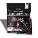 Zeal Naturals Uzlaboti Elektrolītu Pulveris Stick iepakojumi (Varietējais iepakojums - 20 paciņas) Bez cukura + BCAA B-Vitamins & Pink Himalaju sāls - Keto Elektrolīti, hidrācijas pulveris