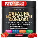Kreatīna monohidrāts Gumijas vīriešiem un sievietēm, 9000MG Kreatīna Gumijas Bezcukurs ar L-Taurīna, BCAA 2:1, B12 B6 Boost Strength, Focus & Endurance, Vegan, Non-GMO, zemeņu, 120pcs
