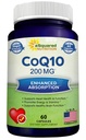 aSquared Nutrition CoQ10 200mg - 60 Kapsulas - CO Q 10 papildinājums - Coenzyme Q10 Ubihinon Tabletes - Vegan CoQ-10 Ekstra antioksidants Vitamīns - alternatīva softgeliem un gumijām