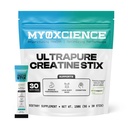 MYOXCIENCE Kreapūra® Kreatīns Stikss 5 Vācu kreatīna monohidrāta grami uz vienu stick iepakojuma          ) Atbalsta Muskuļu veiktspēju, Lean Body Mass, & Cognition 30 Single Serve Stix