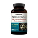 NatureBell Gremošanas enzīmi - 240 kapsulas - Gut & Digestive Health Support Papildinājums * - ar 20 enzīmiem, 5 prebiotikām un 10- strand Probiotic Blend