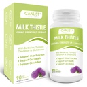 CANLIST Milk Thattle kapsulas 1000mg, spēcīgs 9:1 ekstrakts, aknu veselības atbalsts, detokss un tīrīšana, antioksidants un Gut veselība, ne-GMO, bez lipekļa, 90 kapsulas